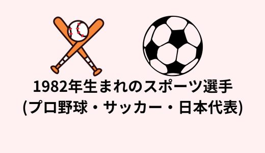 1982年(昭和57年)生まれのスポーツ選手(プロ野球・サッカー・日本代表)